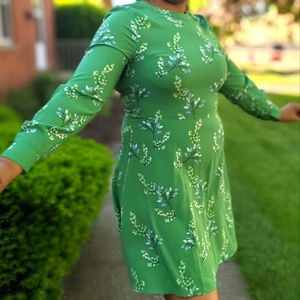Green floral dress